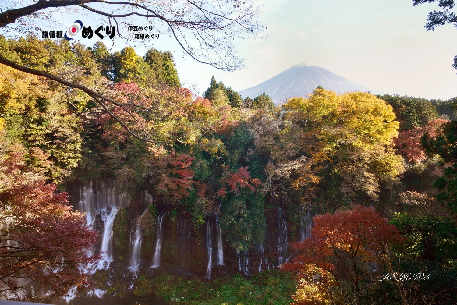 富士山と白糸の滝の写真