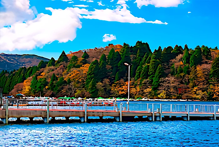 箱根芦ノ湖海賊船の桟橋の画像