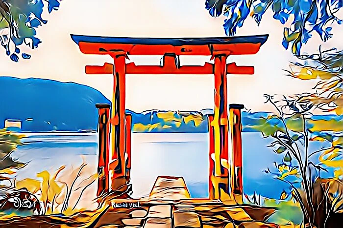 芦ノ湖 平和の鳥居