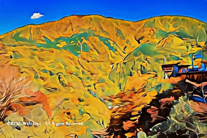 紅葉した山