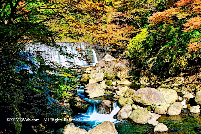 上流に見える堰