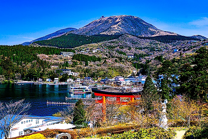 芦ノ湖と箱根駒ヶ岳の景観