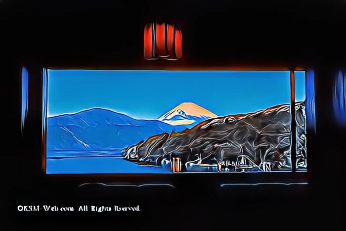 成川美術館展望ラウンジ窓からの眺め