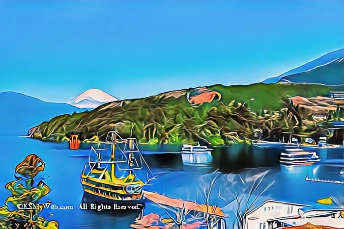 元箱根港と富士山の景観