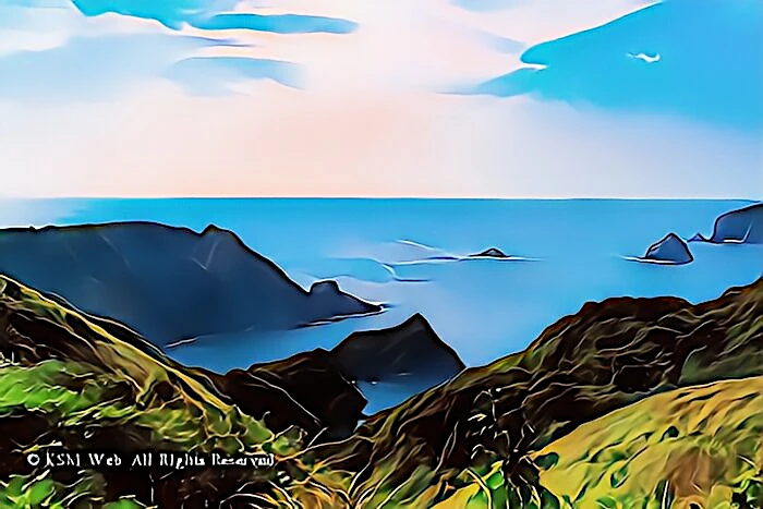 あいあい岬から見た絶景（君掛根と中木）