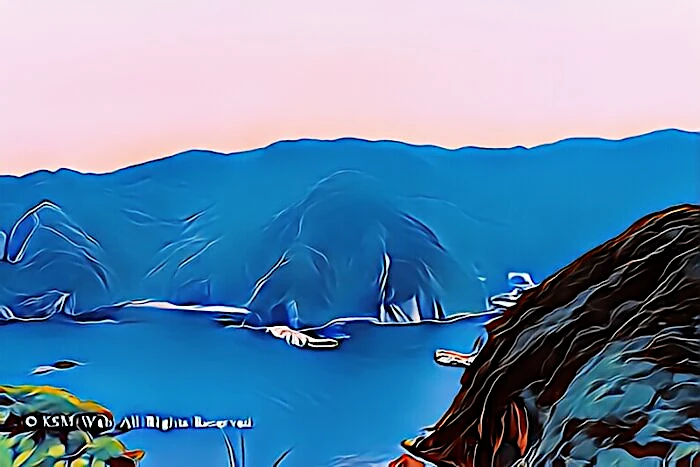 あいあい岬から見た君掛根と中木