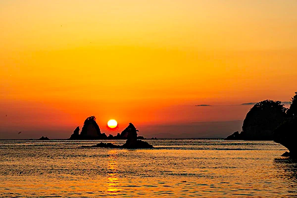 大田子海岸の夕日の写真