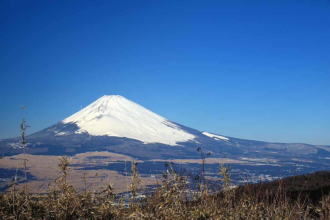 芦ノ湖スカイライン杓子峠から望む富士山